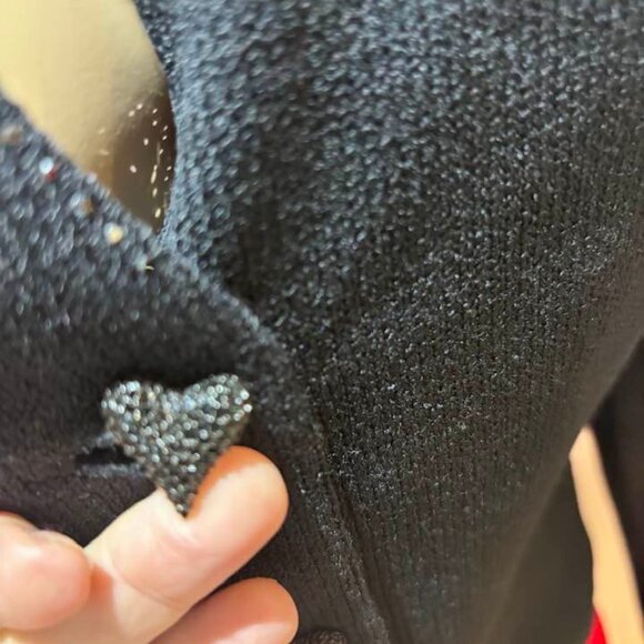 St John hearts jacket blazer studded rhinestones 12 Large designer evening - Picture 4 of 5